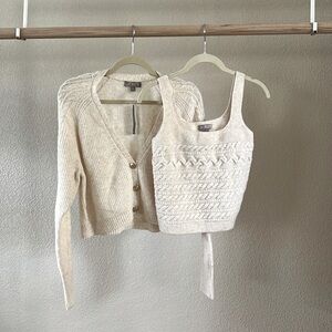 NWT J. Crew Ivory Alpaca Wool Cardigan Sweater Set